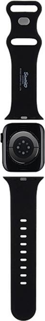 Actual product image Hello Kitty Pasek HKAWMSCHBLK Apple Watch 38/40/41mm czarny/black strap Silicone Kitty Head (Silicone, Steel)