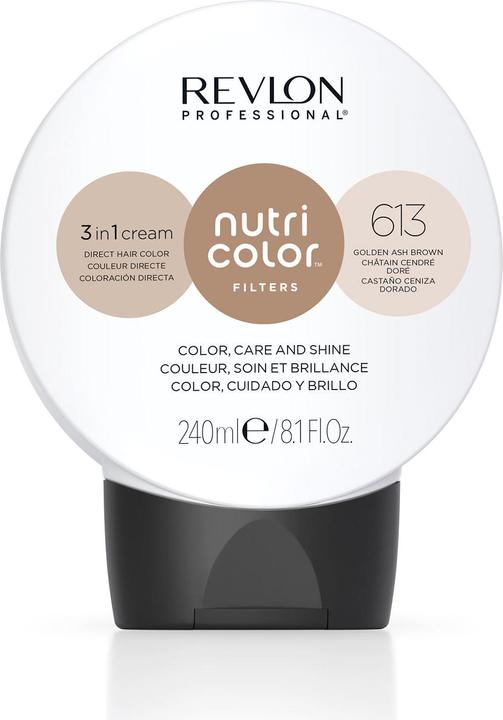 Revlon Professional Nutri Color Creme - Golden Ash Brown 613 (Hellbraun Irisé Kupfer)