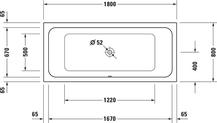 Image du produit Duravit Baignoire rectangulaire D-Code 80 x 180 cm blanc lisse 700101000000000 (150 l, 180 cm, 80 cm)