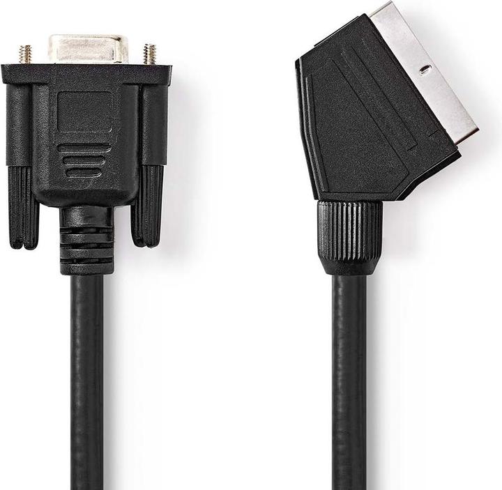 Produktbild Nedis SCART-Kabel | SCART Stecker | VGA Buchse | Vernickelt | 480p | 2.00 m | Rund | PVC | Schwarz | (2 m, Scart)