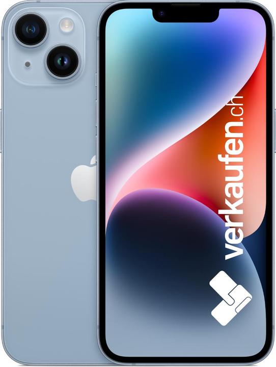 Image du produit verkaufen.ch iPhone 14 (128 Go, Bleu, 6.10", 12 Mpx, SIM + eSIM, A / Comme neuf)