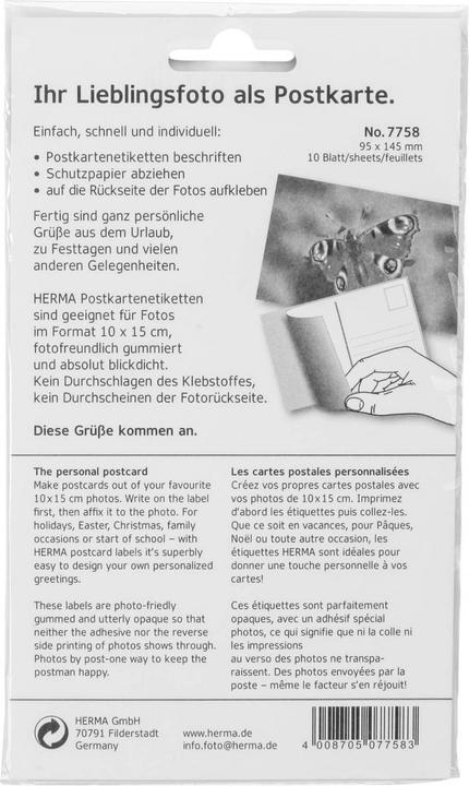 Actual product image HERMA Postcard labels