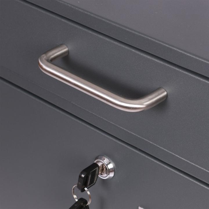 Actual product image Wiltec Wall Mounted Letter Box V51 Anthracite Lockable Box Post Mailbox with Windows