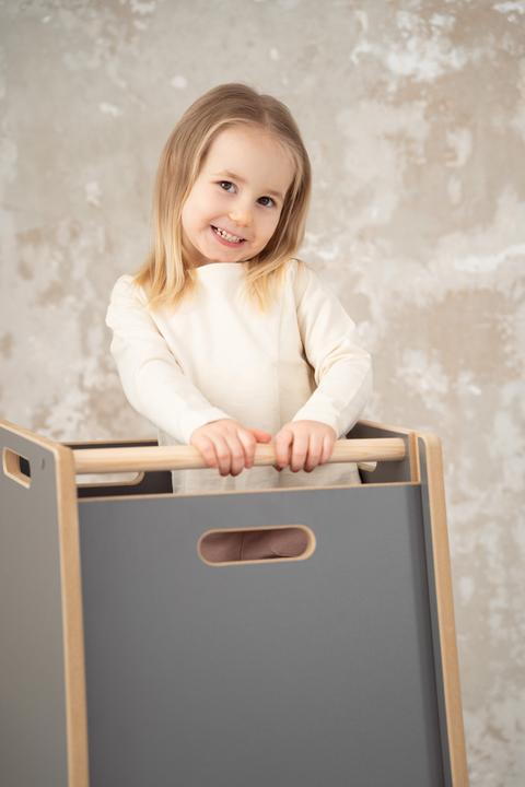 Actual product image Tupti.wood NOWAY - Montessori Lernturm Kitchen Helper Grau