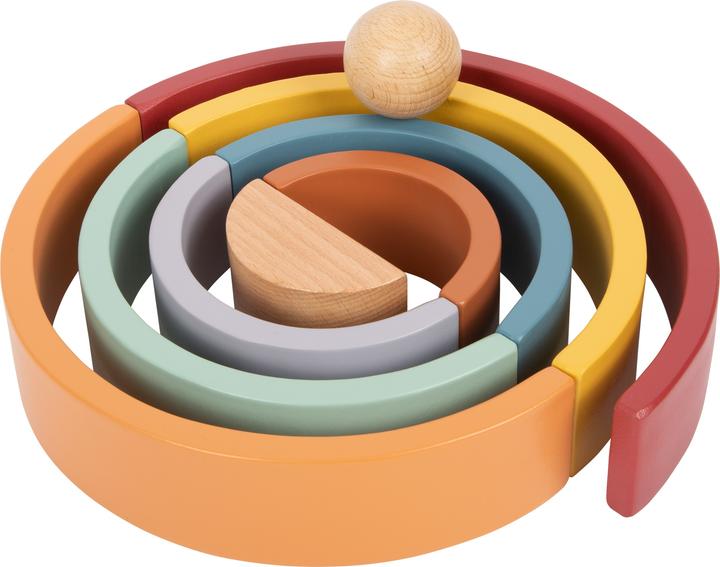 Actual product image small foot Wooden Building Blocks Rainbow "Safari