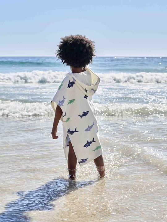 Immagine prodotto Vertbaudet Poncho da bagno per bambini HAIE in cotone riciclato, personalizzabile (128)