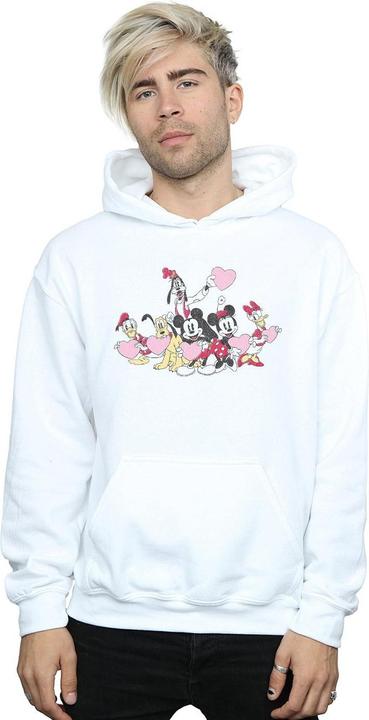 Actual product image Disney Mens Mickey Mouse Love Friends Hoodie (XL)