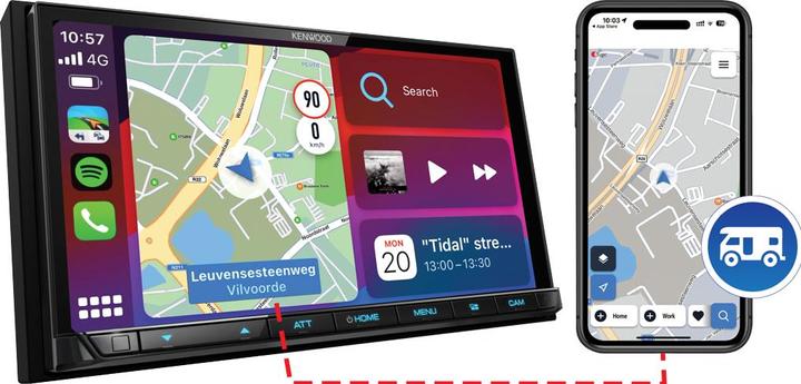 Image du produit Kenwood DMX-8021DABS avec CarPlay, Android Auto, Sygic Campervan Navigation-APP (Voiture Android, Apple Carplay)