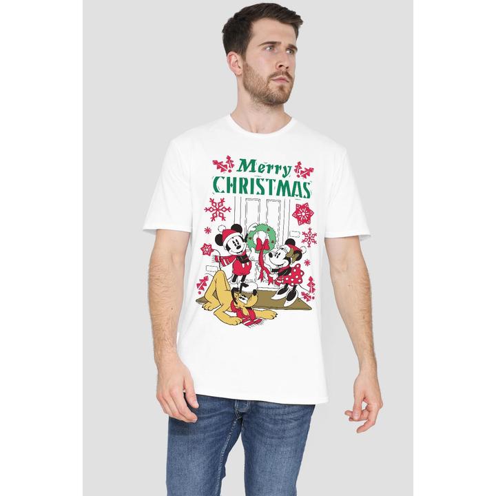 Immagine prodotto Disney Maglietta Natale Topolino e Topolina Corona di Fiori Uomo (S)