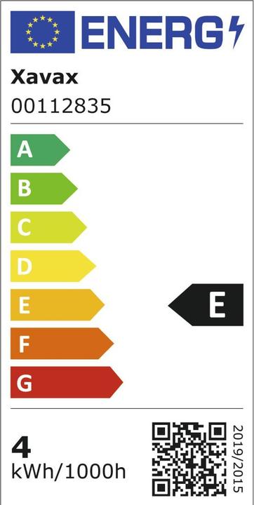 Label énergétique Xavax Filament LED (E14, 4 W, 470 lm, 1 x, E)