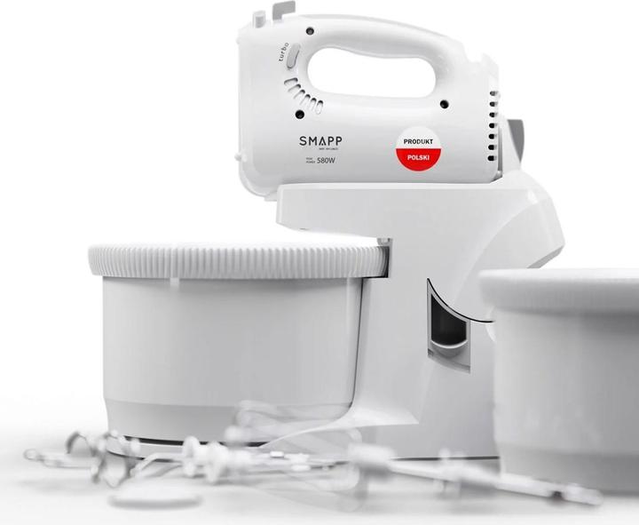 Actual product image Smapp Hand Mixer Blender with Bowl 451.66 2 Bowls White Safe Shopping with Home Delivery (580 W)