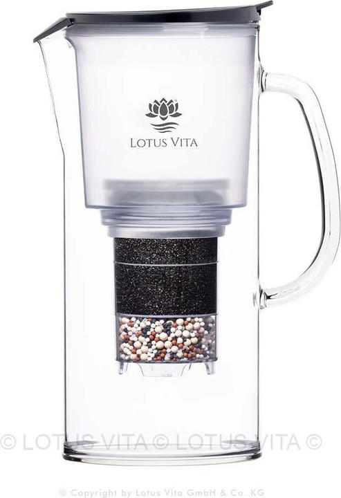 Lotus Vita Glass filter carafe Toya Natura Plus - anthracite