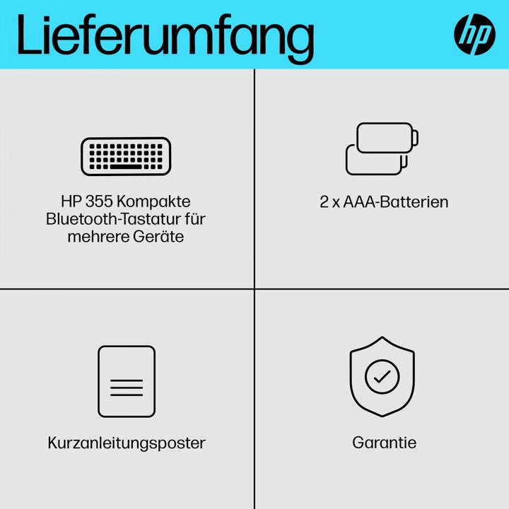 Productafbeelding HP 355 Compact Bluetooth-toetsenbord voor meerdere apparaten (NL, Draadloze)