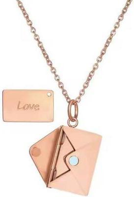 Actual product image TOP Personalisierbare Halskette Briefumschlag roségold