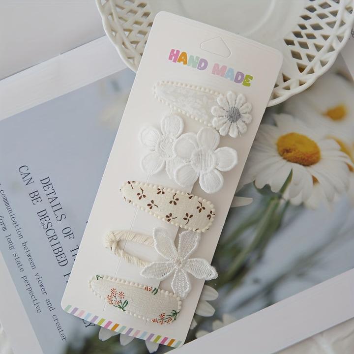 Activity Board 5-Pack gemischte Mode niedlichen Kinder Haarspangen Set, Floral Polyester BB Haarnadel Set für (5 Stk.)