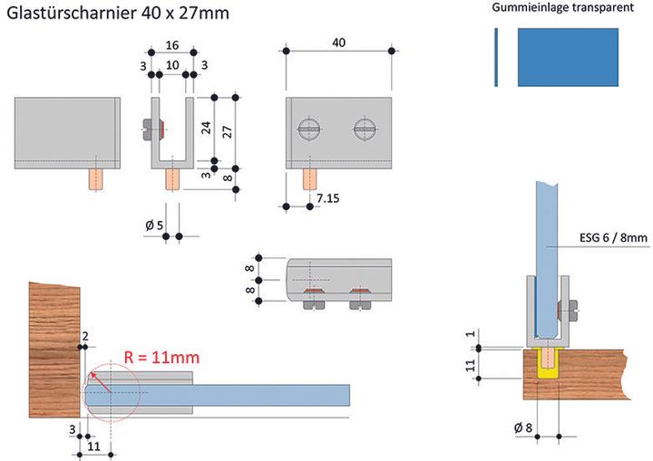 Actual product image Werkstarck Glass door hinges
