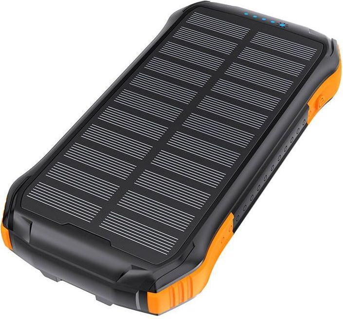 Immagine prodotto Choetech Powerbank solare con ricarica induttiva 10000mAh Qi 5W arancione (B659) (10000 mAh, 37800000 W, 10000 Wh)