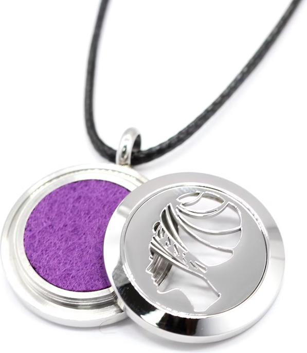 Produktbild Zen Arôme Duft-Schmuck Halskette mit Anhänger No.5 für Ätherisches Öl, Parfum - Edelstahl mit Lederb (Leder, Edelstahl)