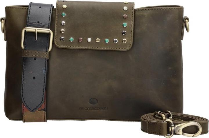 Actual product image Micmacbags Hide & Stitches Masterpiece Shoulder bag - Olive green - 100% LEATHER