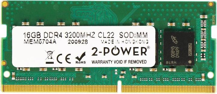Produktbild 2-Power 16GB DDR4 3200MHz CL22 SODIMM (1 x 16GB, 3200 MHz, DDR4-RAM, SO-DIMM)