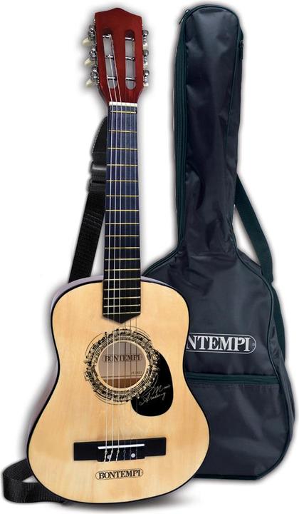 Image du produit Bontempi Guitare en bois avec bandoulière 6 cordes et housse