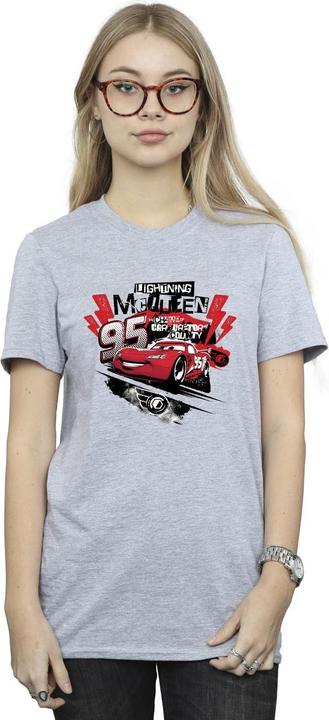 Actual product image Disney Womens/Ladies Cars Lightning McQueen Collage Cotton Boyfriend T-Shirt (S)