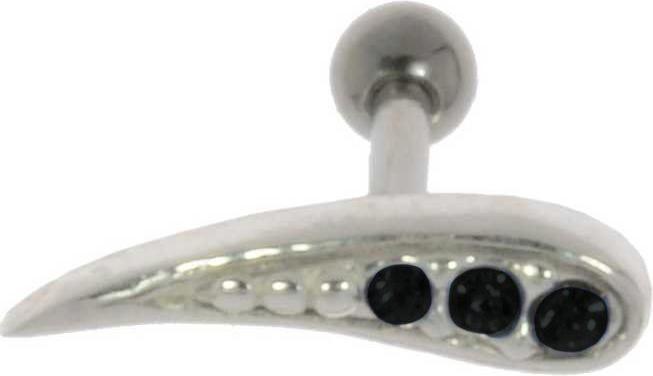 Bijouteria Ohrpiercing (Kristall, Messing mit Silberbeschichtung, Chirurgenstahl 316L)