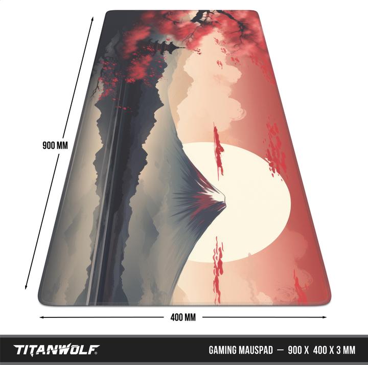 Actual product image Titanwolf Gaming mouse pad, 900 x 400mm XXL speed gaming mouse mat, mouse pad extra large surface, Japan (XXL)
