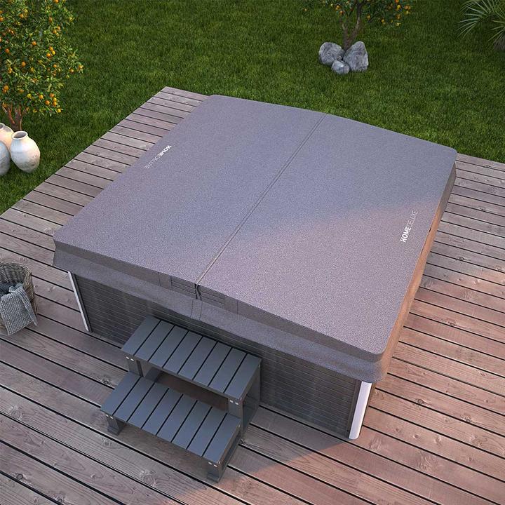Actual product image Home Deluxe Outdoor whirlpool TEAM-STAR, 34 massage jets LED, steps and thermal cover, 5 persons (5 pers.)