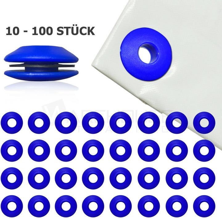 Image du produit Oeillets de bâche, bleu - 10 pièces