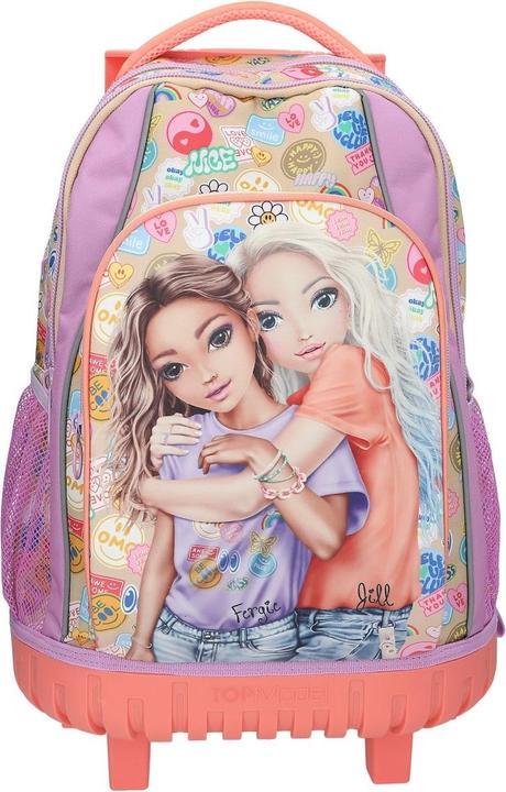Top Model Topmodel - TOPModel School Backpack Trolley GIRL POWER - Beige, Lilac, Coral - 34x24x50 cm (413286)