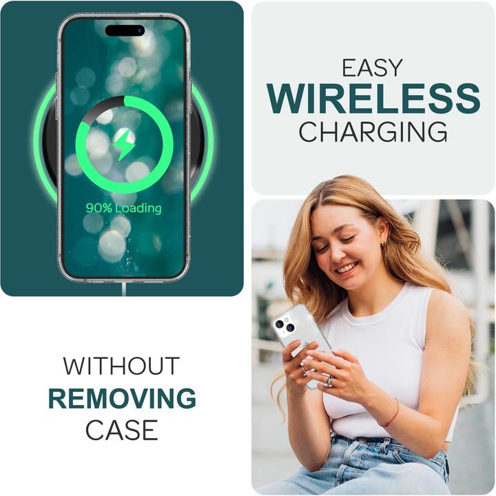 Produktbild Nalia Klare Glitzer Silikon Hülle (Apple iPhone 15)