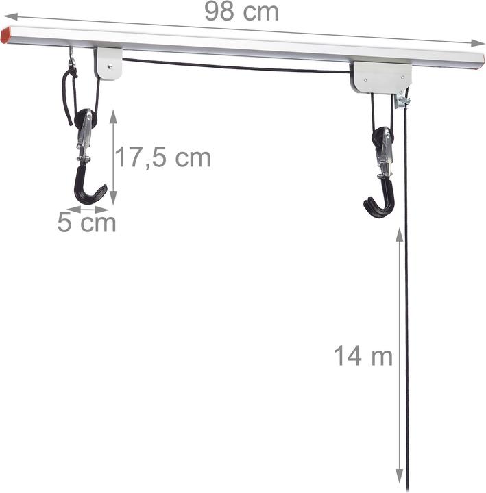 Immagine prodotto Relaxdays Portabici da-soffitto