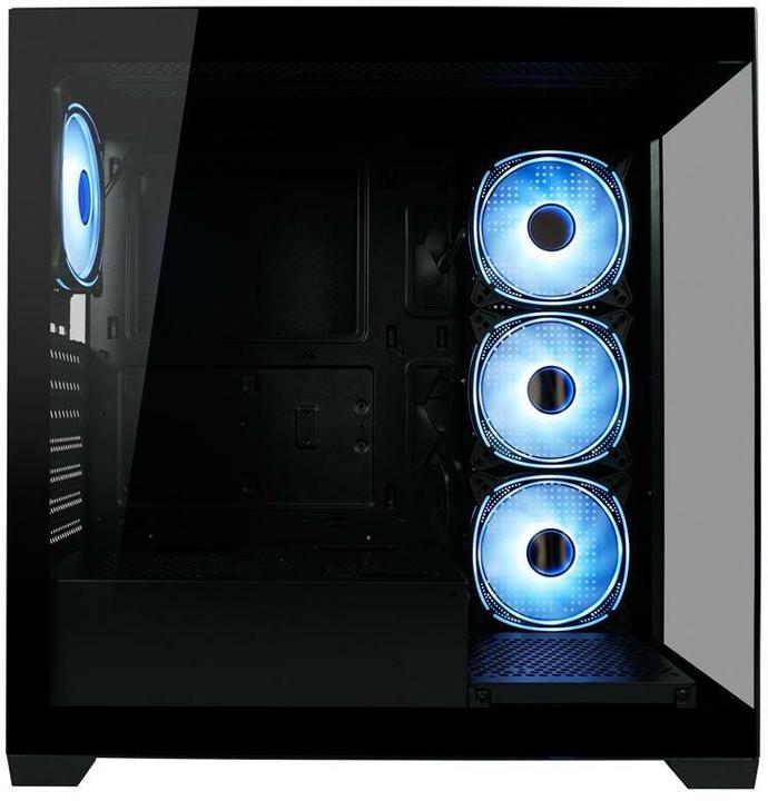 Actual product image LC-Power Housing MidiTower 715B black USB3.2/Audio,without power supply,SEAMLESS X (mATX, Mini-ITX, ATX)