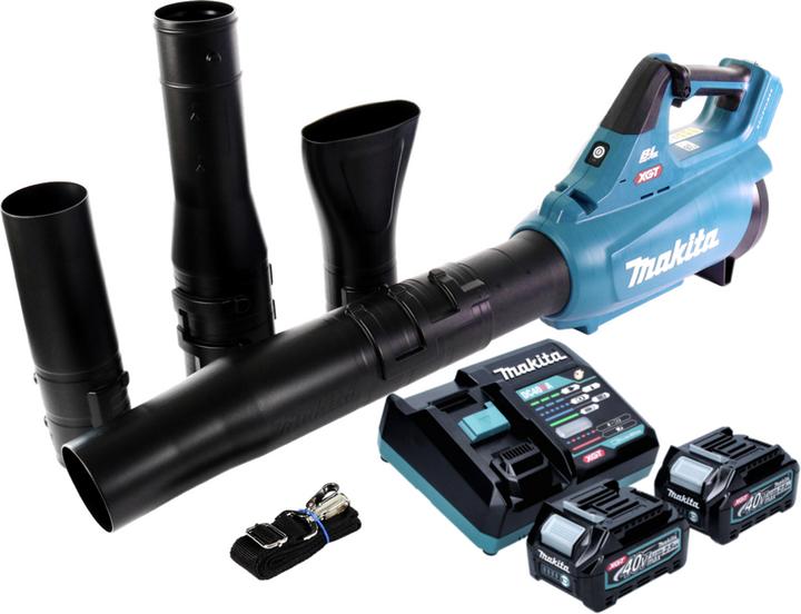 Makita UB 001 GD201 Soffiatore a batteria 40 V max. brushless + 2x batteria 2,5 Ah + caricatore (Batteria ricaricabile, Aspirafoglie)
