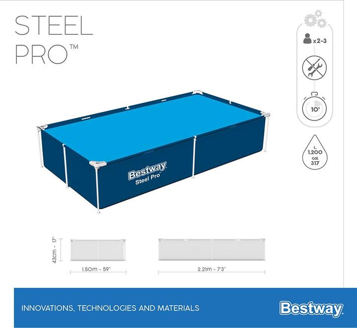 Image du produit Bestway Piscine Steel Pro Frame (221 x 150 x 43 cm)