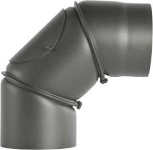 Immagine prodotto Bertrams Curva per camino a 90° regolabile con sportello Ø120mm nero