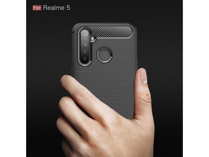 Actual product image Screenguard Realme 5 Cover Carbon Brushed Soft TPU (Realme 5)