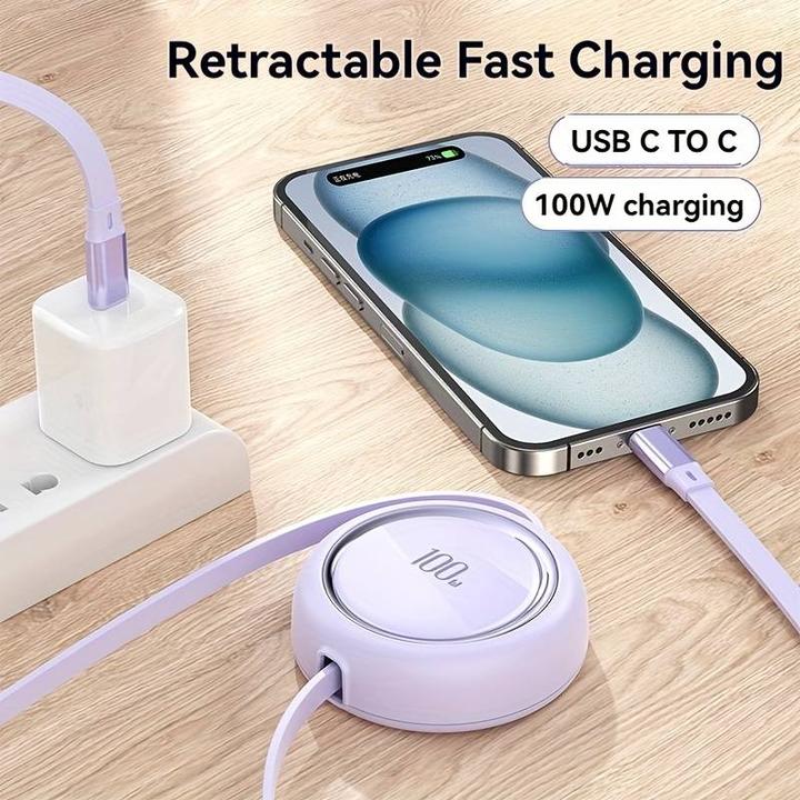 Produktbild PhoneLook Dual Type USB-C einziehbares Kabel mit Schnellladung QC3.0 100W t (USB 3.0)