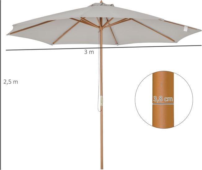 Produktbild Swisshandel24 Holzschirm 300 cm, Bambus, Grau
