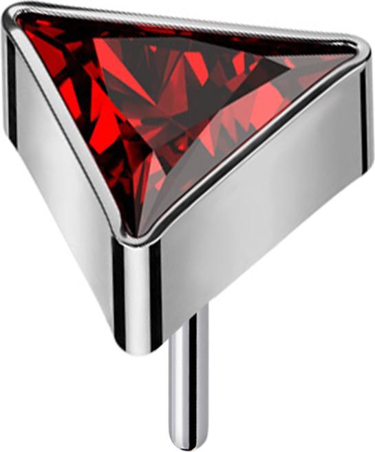 Produktbild Star Piercing Threadless dreieck silber Kristall rot (ohne Messing, Titan G23)