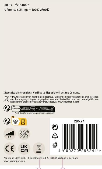 Immagine prodotto Paulmann Globo (E27, 6 W, 470 lm, 1 x, G)