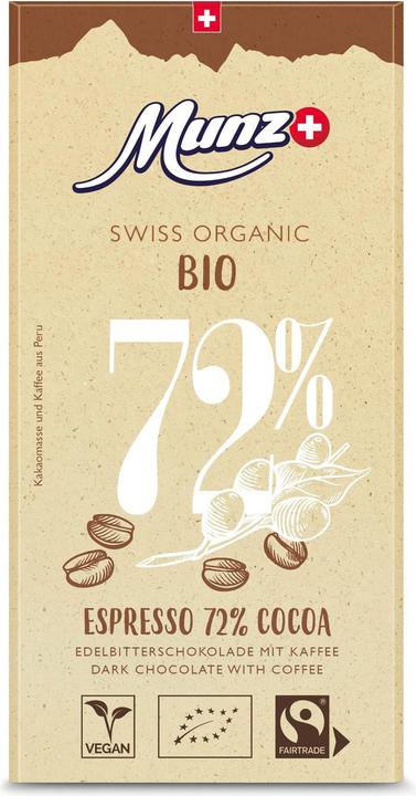 Image du produit Munz Espresso biologique 72% cacao 100 g (100 g)