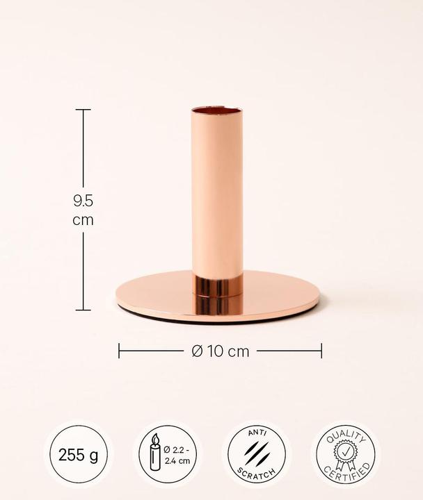 Actual product image Esmée Candle holder for pillar candles in rosé, H 9.5 cm x Ø 10 cm
