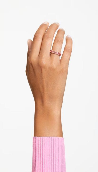 Actual product image Swarovski Matrix Ring Baguette Cut Pink Rose Gold (60)