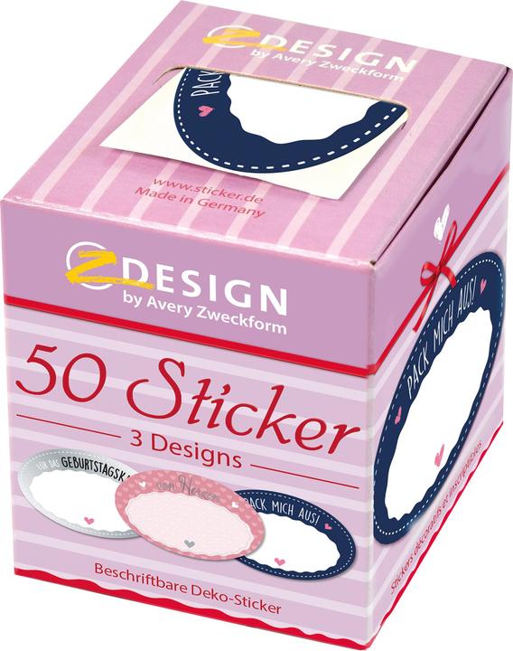 Actual product image Avery Dennison Zweckform ZDesign sticker "gift label" on roll, labels made of paper, silver embossed, be