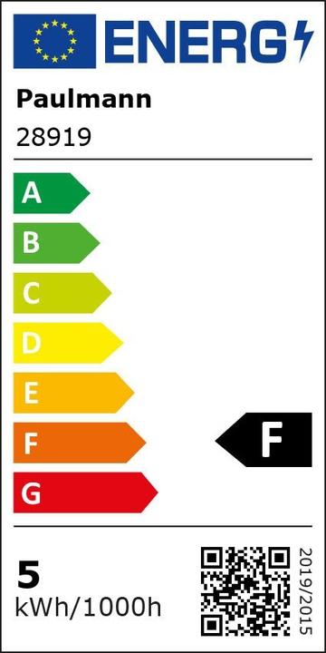 Etichetta energetica Paulmann Set di 2 filamenti LED a goccia E14 (E14, 4.80 W, 470 lm, 2 x, F)