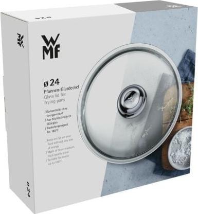 Produktbild WMF Glasdeckel Pfannendeckel 24cm Kochtopfdeckel Ersatzdeckel Metallknauf (24 cm, Glas, Metall)