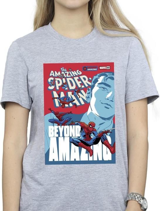 Actual product image Womens/Ladies Spider-Man Beyond Amazing Cover Cotton Boyfriend T-Shirt (M)