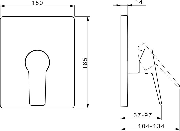 Immagine prodotto Hansa Hansatwist, set pronto per il montaggio, da incasso, rosone quadrato, 8985908